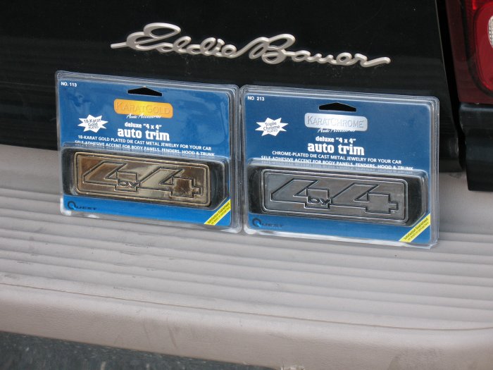 UNIVERSAL GOLD 4X4 DECAL METAL BUMPER LOGO OFF ROAD AWD 4WD TRUCK JEEP STYLE FOR REAR EMBLEM