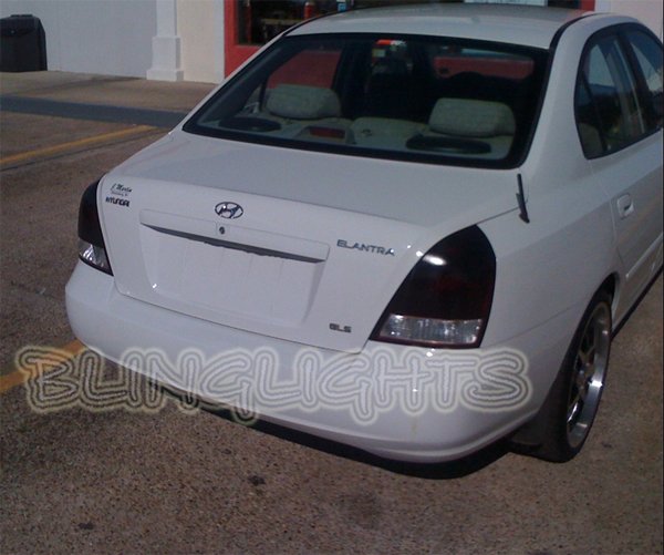 01-03 Hyundai Elantra GLS Tinted Smoked Tail Lamp Lights Overlays Film Protection