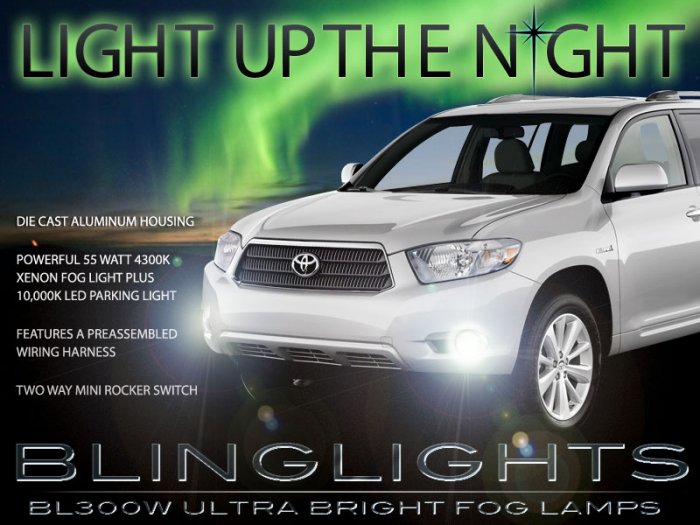 2008 2009 2010 Toyota Highlander Xenon Fog Lamps Driving Lights