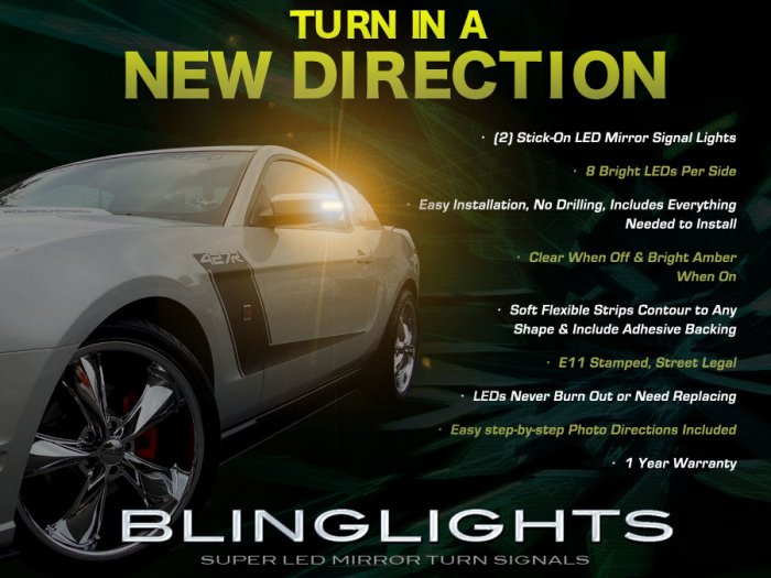 Ford Mustang LED Side View Mirrors Turnsignals Lights (all years)