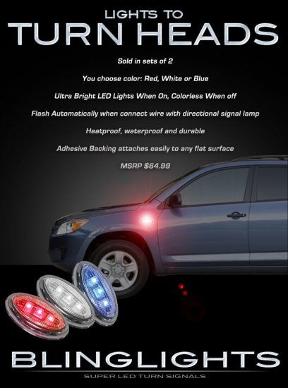 1995-2012 Toyota Rav4 LED Side Markers Turnsignals Turn Signals Lamps Signalers Lights Signal