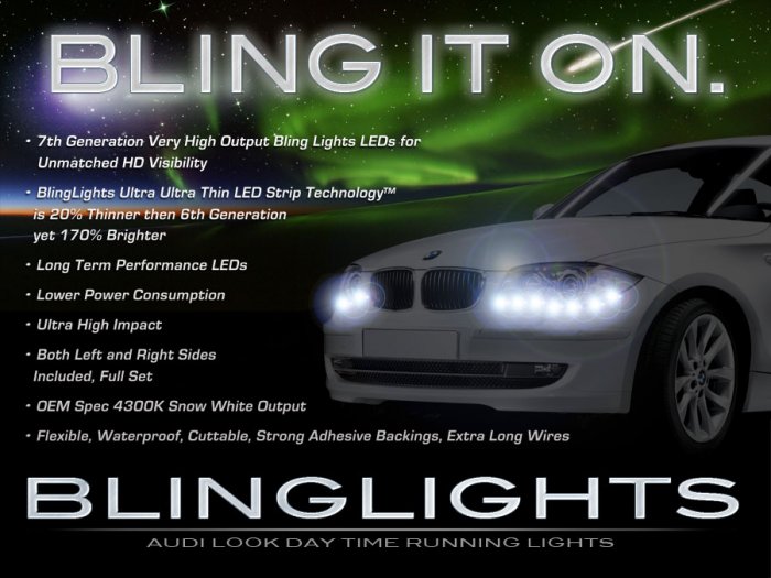 BMW 1 Series E81 E82 E87 E88 F20 LED DRL Strips Headlamps Headlights Head Lamps LEDs DRLs Lights