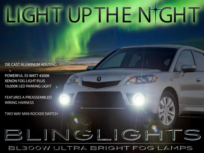 2010 2011 2012 Acura RDX Xenon Foglamps Foglights Drivinglights Driving Fog Lamps Lights Kit