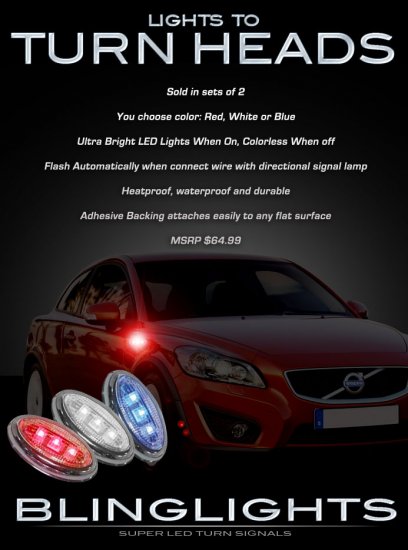 Volvo V50 LED Side Markers Turnsignals LEDs Turn Signals Signalers Accent Lights Blinkers Lamps