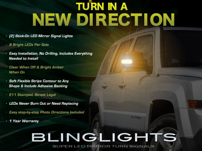 Jeep Patriot Side Mirror Lights Turn Signal Lamp Pair Kit Set