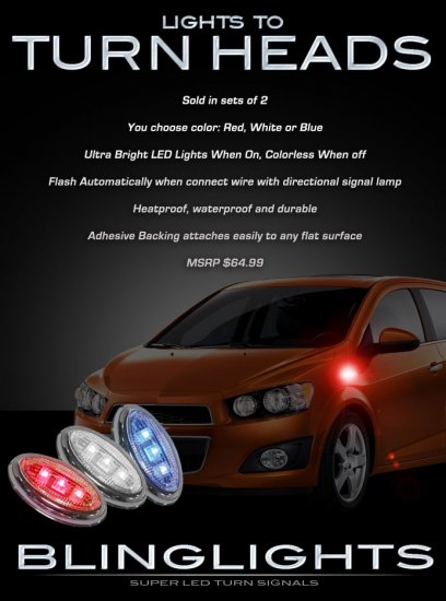 Chevrolet Chevy Sonic LED Side Markers LEDs Turnsignal Turn Signal Signaler Lights Lamps