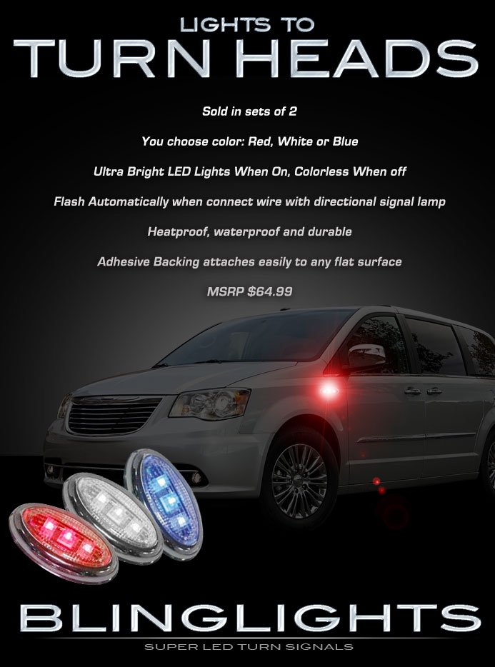 Chrysler Town & and Country LED Side Markers Turnsignals Accent Turn Signals Lights Signalers Lamps