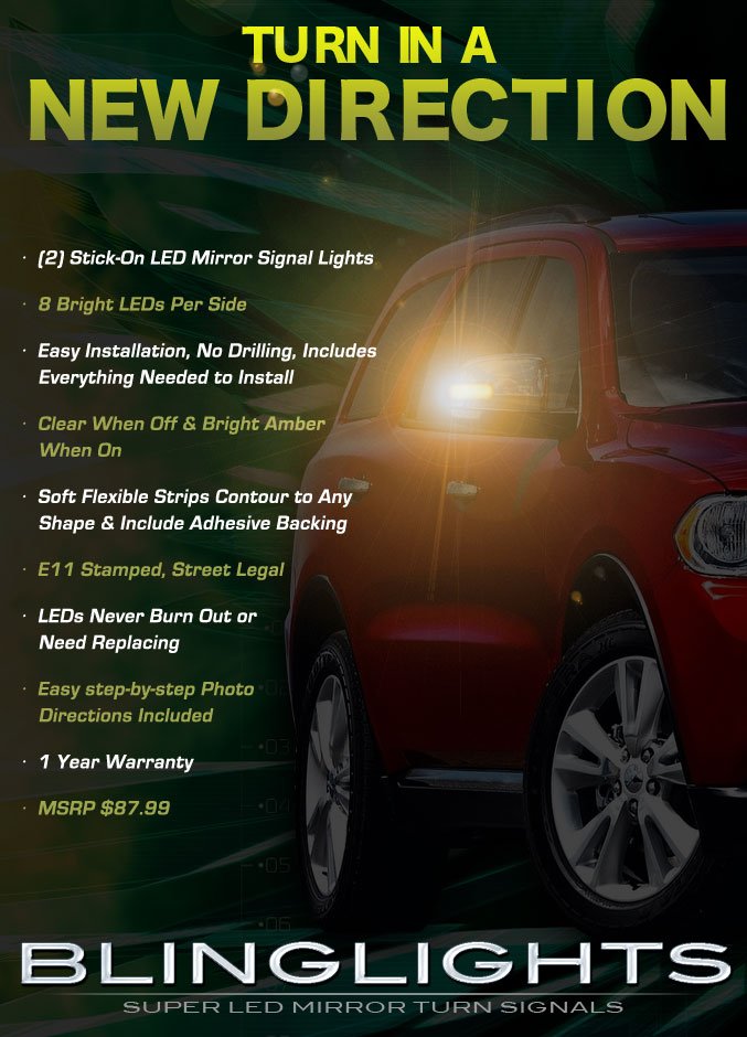 Dodge Durango LED Side Mirror Lights Turn Signal Lamp Set Kit