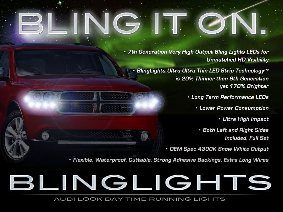 Dodge Durango LED DRL Head Lights Strips Daytime Running Lamps Kit