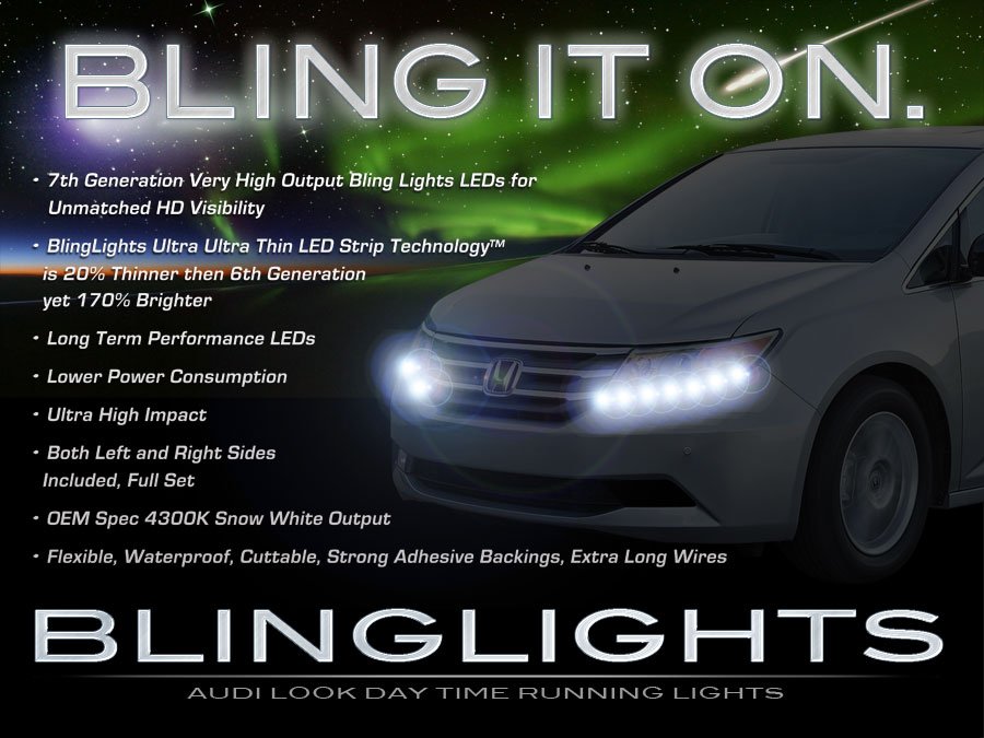 Honda Odyssey LED DRL Head Lights Strips Day Time Running Lamps Kit