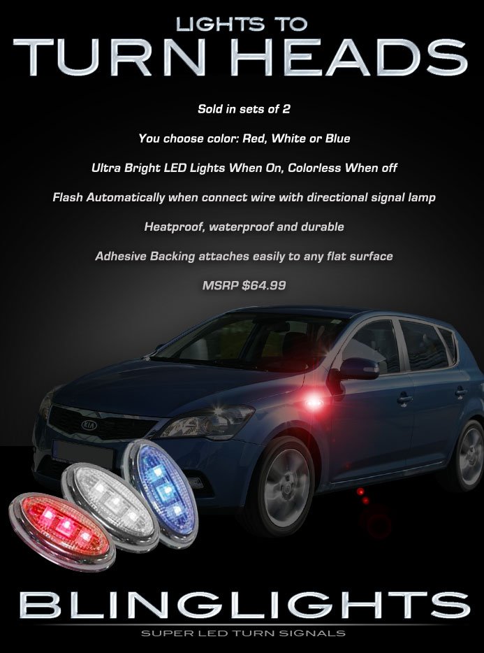 Kia Cee'd Ceed LED Side Markers Turnsignals Accents Turn Signals Signaler Lights LEDs Lamps