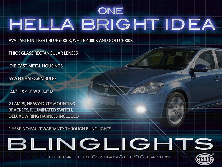 2010 2011 2012 Kia Cee'd Ceed Xenon Foglamps Foglights Driving Fog Lamps Lights Kit