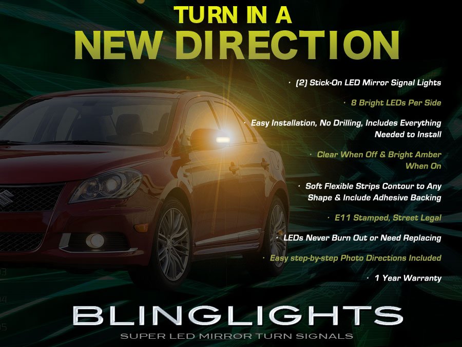 2009 2010 2011 Suzuki Kizashi LED Mirror Turnsignals LED Turn Signals Lights LEDs Signalers Lamps