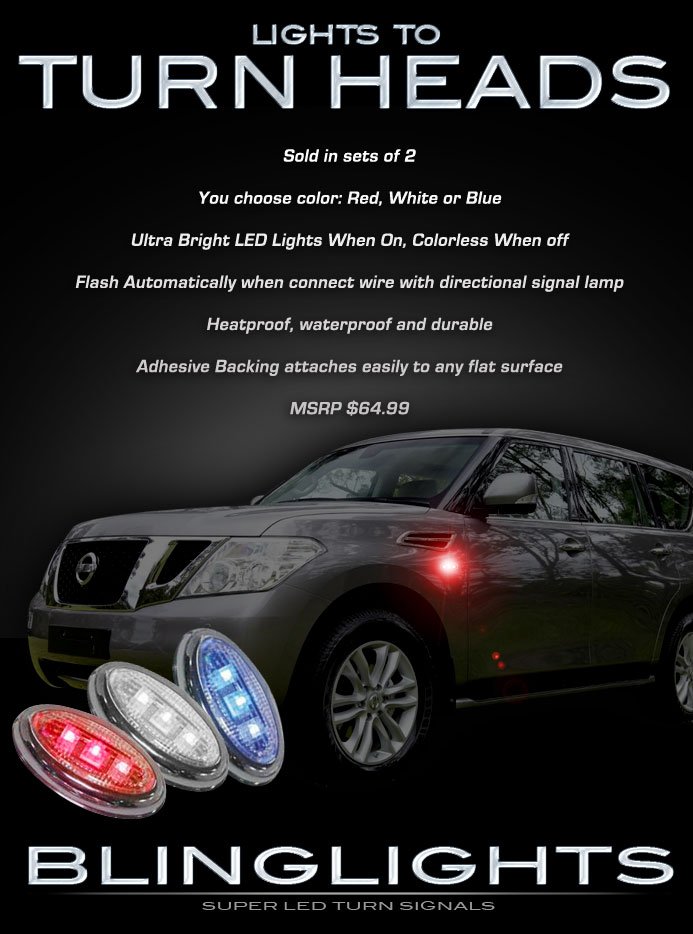 Nissan Patrol LED Side Marker Turnsignals Turn Signals LEDs Signalers Accents Lights Markers Lamps