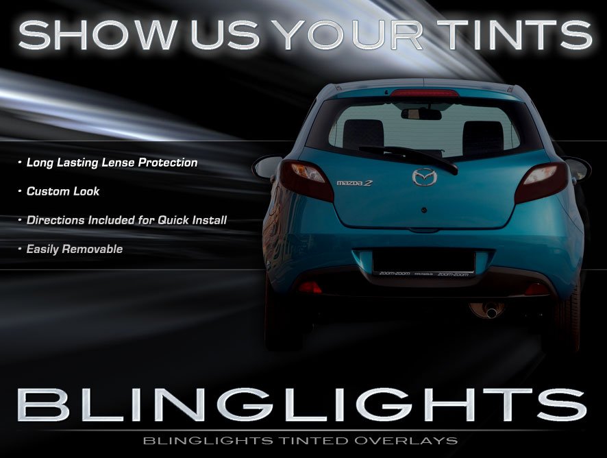 Mazda2 Murdered Out Taillamp Covers Tinted Taillight Overlays