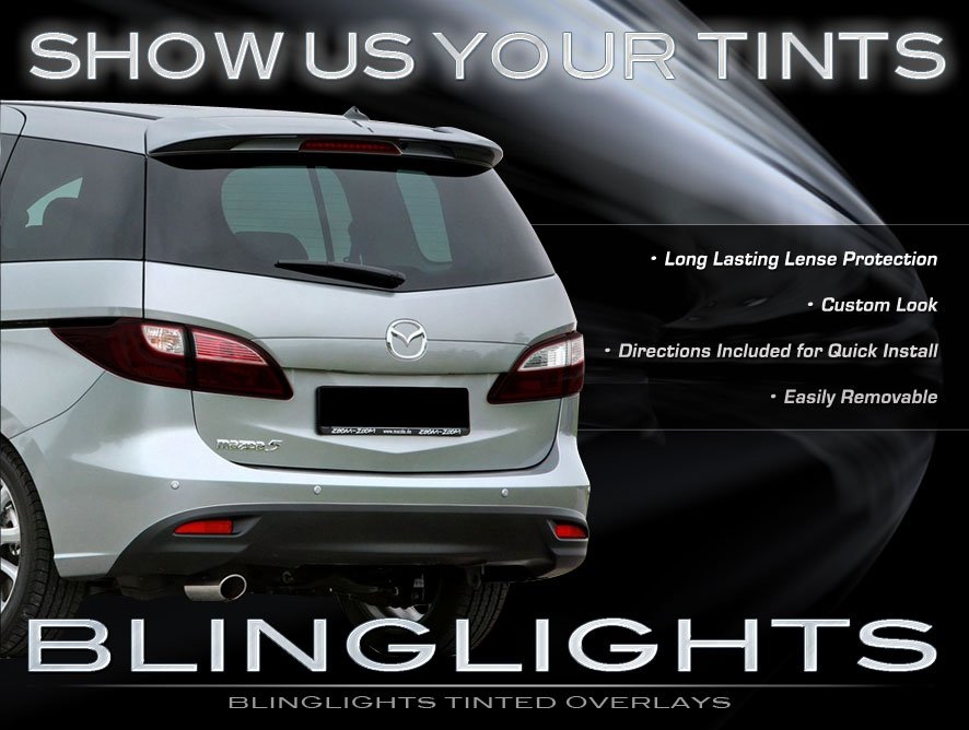 2012 2013 2014 Mazda5 Smoke Tail Lamp Light Overlay Kit Tinted Protection Film