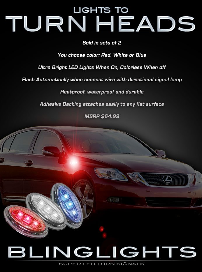 Lexus GS LED Side Marker Turnsignal Turn Signal Lights Lamps GS300 GS350 GS400 GS430 GS450h GS460