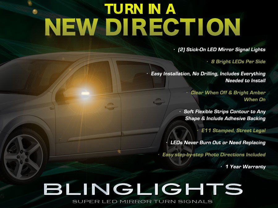 2008 2009 Saturn Astra LED Side Mirror Turnsignals Lights LEDs Turn Signals Lamps Mirrors Signalers