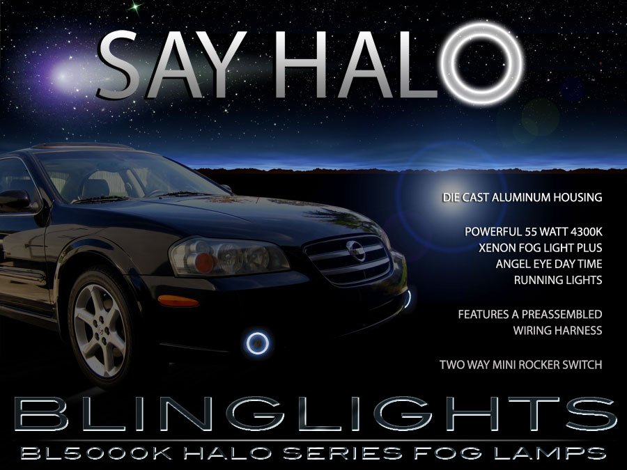 2000-2003 Nissan Maxima Halo Fog Lamp Driving Light Kit Angel Eyes