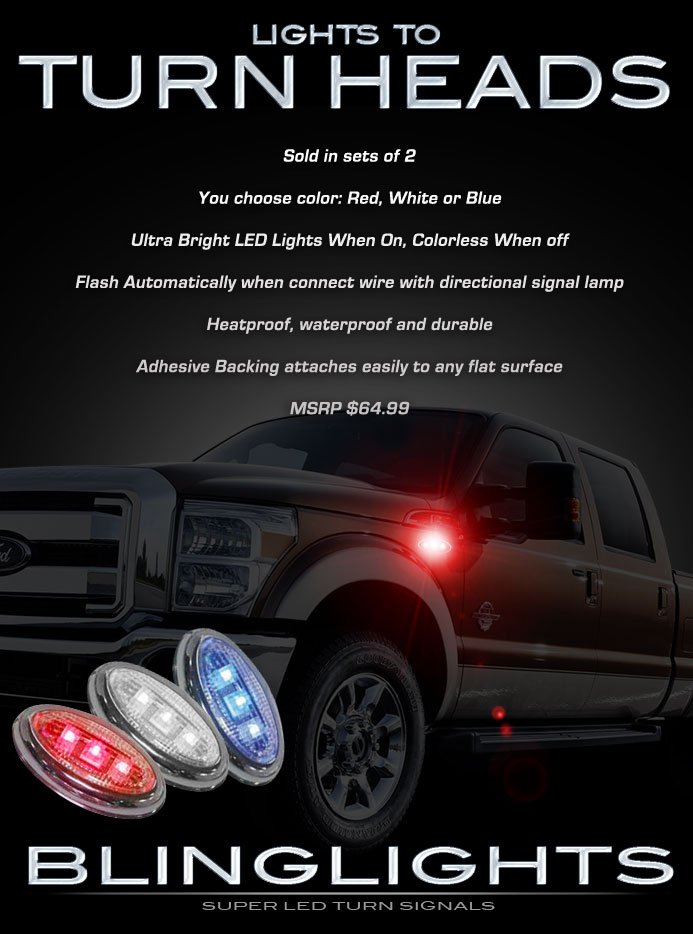 Ford Excursion LED Side Markers Turnsignals Lights Turn Signals Light Accents Lamp Signalers