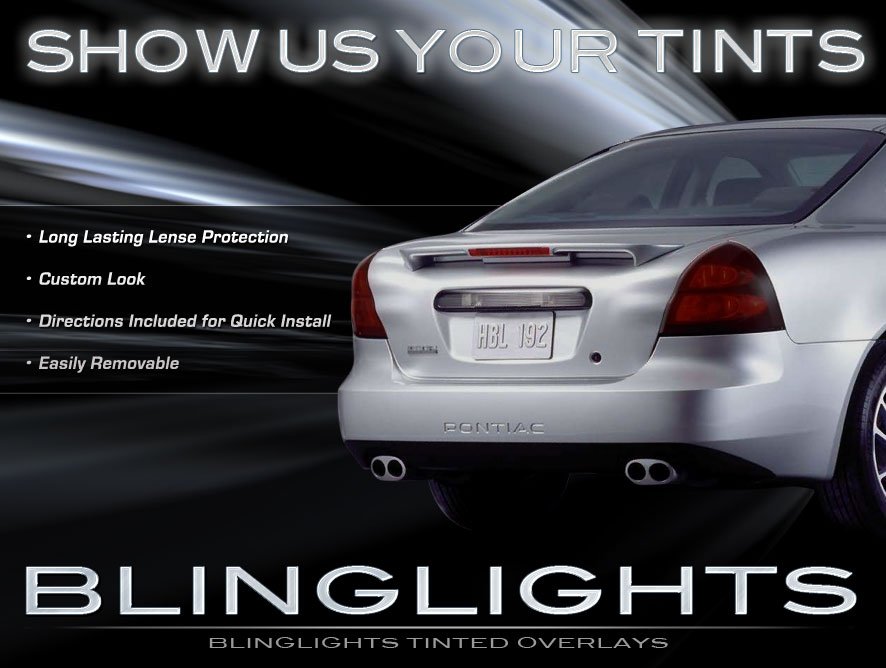 Pontiac Grand Prix Tinted Smoked Taillamps Taillights Overlays Film Protection