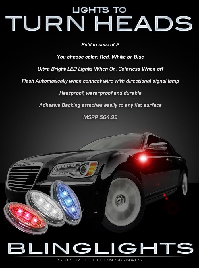 Chrysler 300 300C LED Side Markers Turnsignals Lights Turn Signals Accents LEDs Signalers Lamps