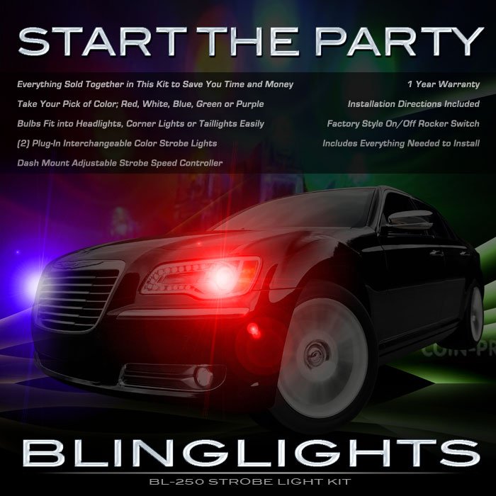 Chrysler 300 300c Strobes Police Light Kit for Headlamps Headlights Head Lamps Strobe Lights