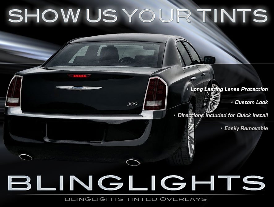 2011 2012 2013 Chrysler 300 300S 300C Tinted Smoked Taillamps Taillights Protection Overlays Film