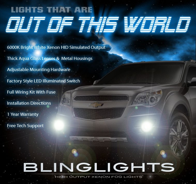 2010-2015 Chevy Equinox Aftermarket Fog Lamps Driving Lights ls 1lt 2lt ltz Chevrolet