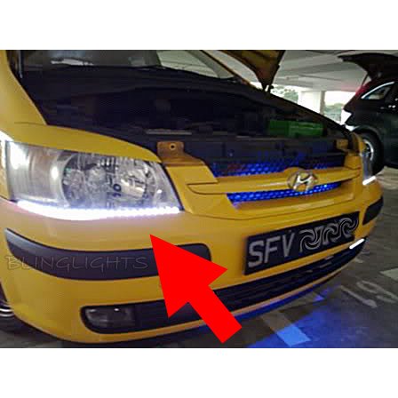 Hyundai Getz LED DRL Light Strips for Headlamps Headlights Head Lamps Day Time Running Strip Lights