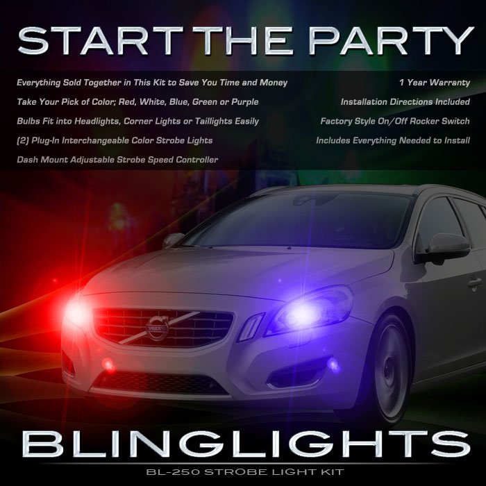 Volvo S60 V60 Police Strobe Light Kit for Headlamps Headlights Head Lamps Lights Strobes