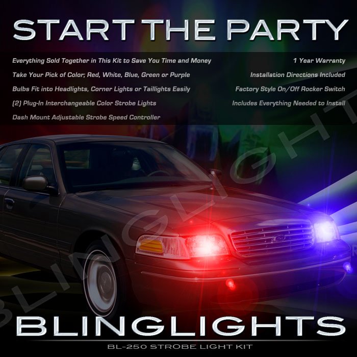 Mercury Grand Marquis Strobe Police Lights Kit for Headlamps Headlights Head Lamps Light Strobes