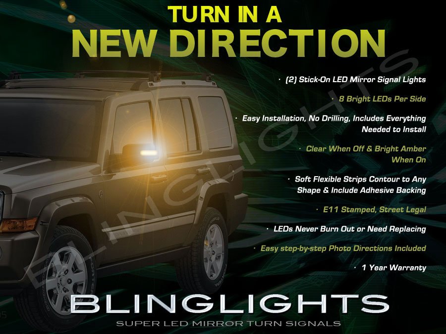 2006 2007 2008 2009 2010 Jeep Commander LED Side Mirrors Turnsignals Lights Turn Signals Signalers