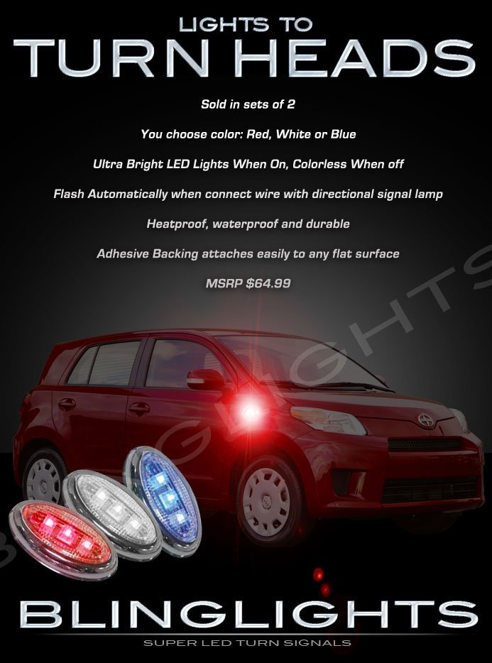 2008-2012 Scion xD LED Side Markers Accents Turnsignals Lights Turn Signals Lamps Signalers