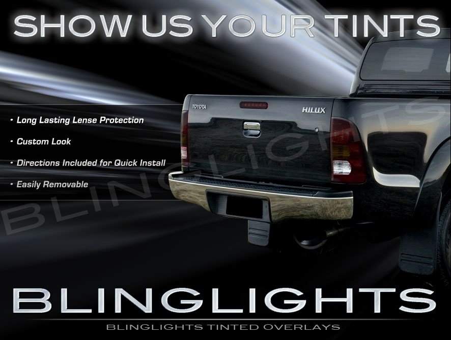 Toyota Hilux Tinted Smoked Protection Film Overlays for Taillamps Taillights Tail Lamps Lights