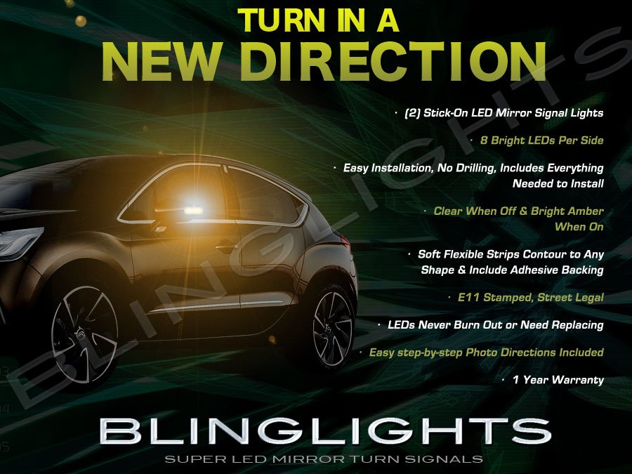 Citroen Citroën DS4 LED Side Mirrors Turnsignals Lights Mirror Turn Signals Lamps Signalers Accents