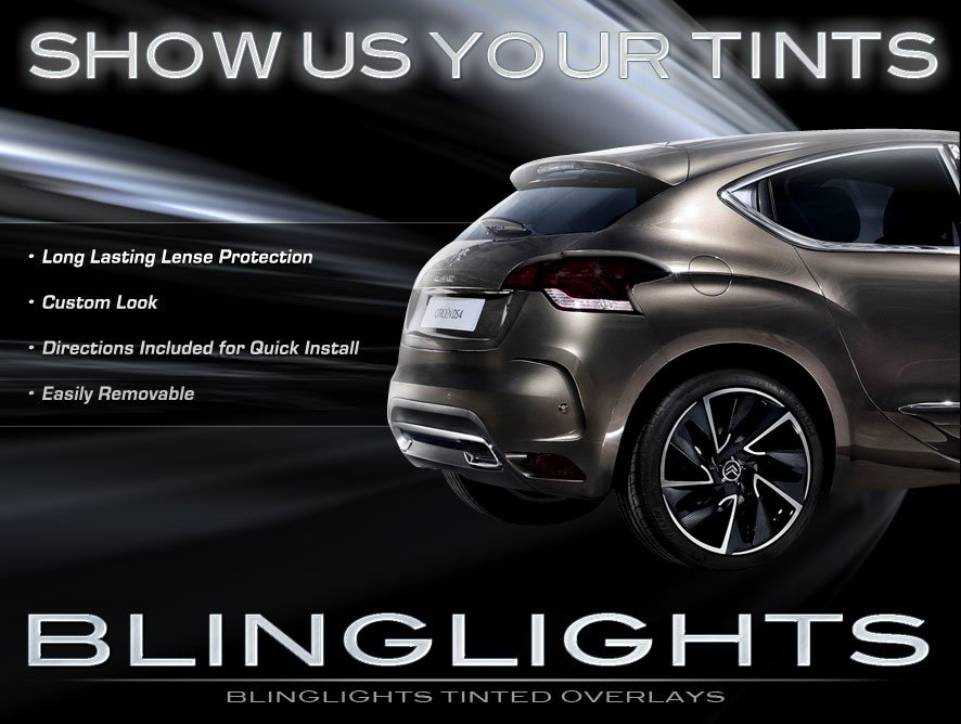Citroen Citroën DS4 Tinted Smoked Protection Overlays for Taillamps Taillights Tail Lamps Lights