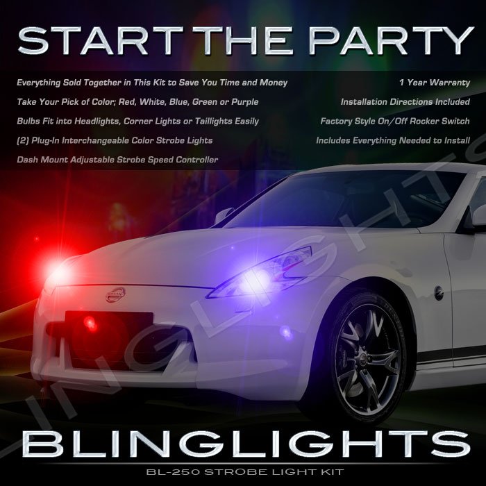 Z34 Nissan 370Z Fairlady Z Police Strobe Light Kit for Headlamps Headlights Head Lamps Lights