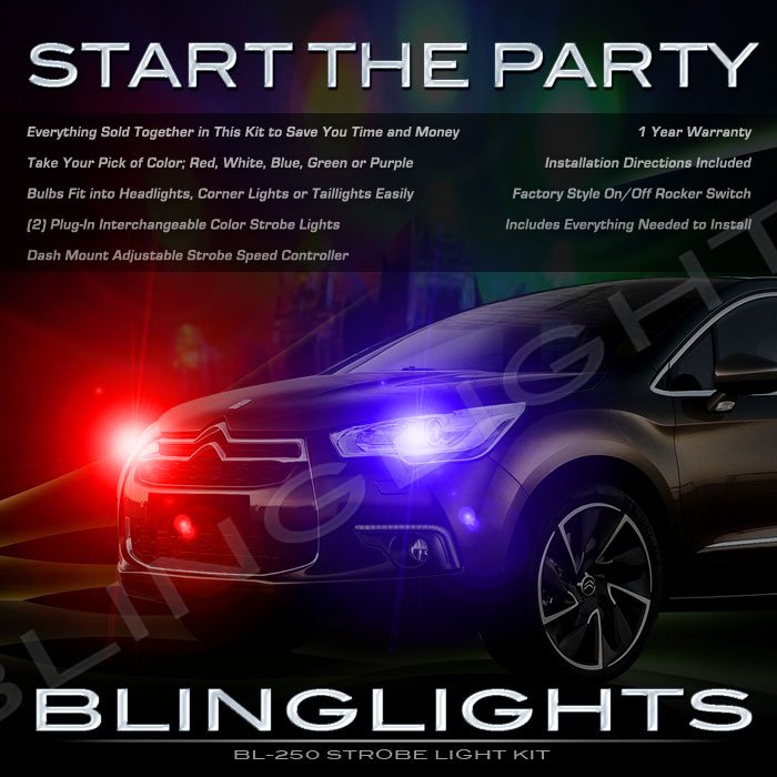 Citroen Citroën DS4 Strobe Police Light Kit for Headlamps Headlights Head Lamps Lights Strobes