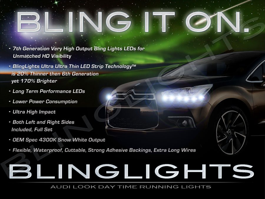 Citroen Citroën DS4 LED DRL Strips for Headlamps Headlights Head Lamps Day Time Running Lights DRLs