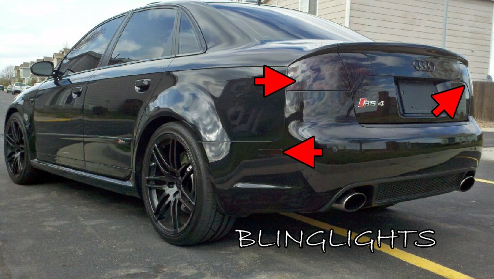 Audi RS4 Tinted Smoked Taillamps Taillights Tail Lamps Lights Protection Overlays