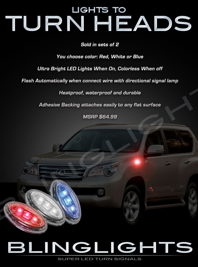 Lexus LX 470 LX470 LED Side Markers Turnsignals Lights Turn Signals Lamps Signalers Accents
