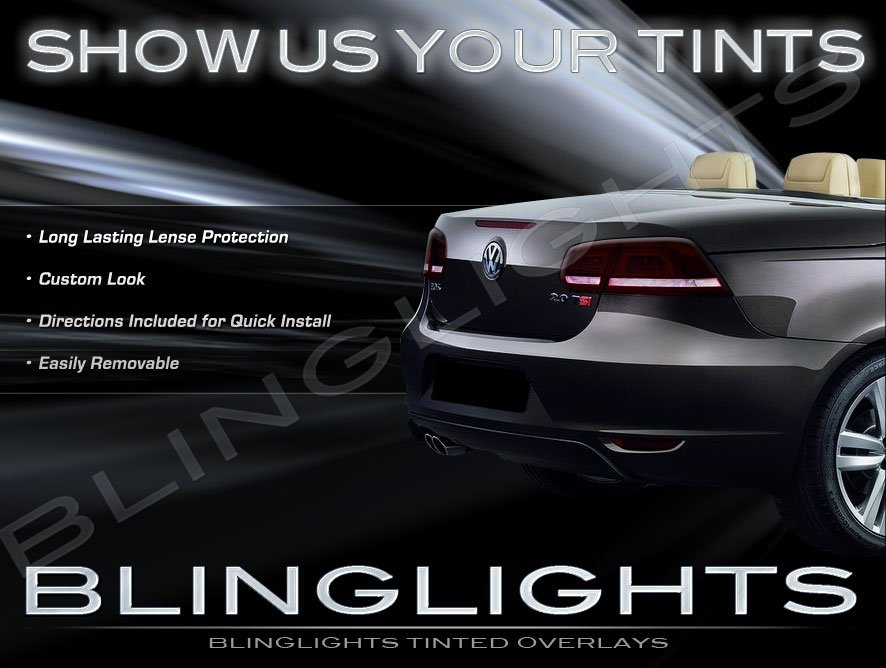 2012-2014 VW EOS Smoke Tail Light Lamp Tint Overlay Kit Taillamps Volkswagen Tinted Protection Film