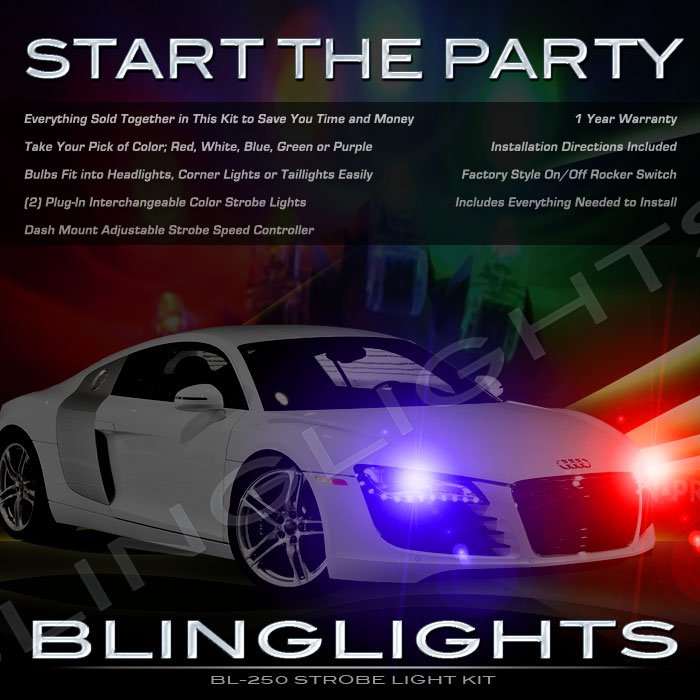 Audi R8 Strobe Police Light Kit for Headlamps Headlights Head Lamps Strobes Lights