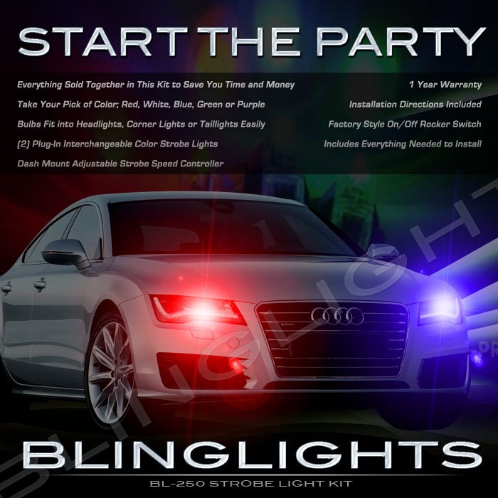Audi A7 Strobe Police Light Kit for Headlamps Headlights Head Lamps Strobes Lights