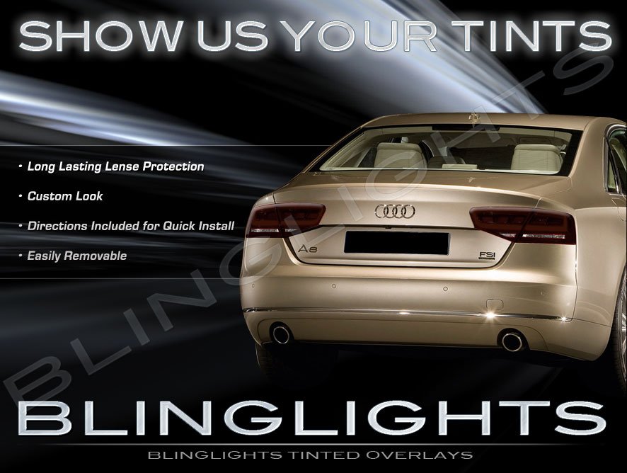 Audi A8 S8 Tinted Tail Lamps Lights Overlays Kit Smoked Protection Film
