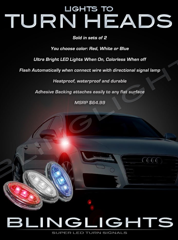 Audi A7 LED Side Markers Turnsignals Lights Accent Turn Signals Lamps Marker Turn Signalers