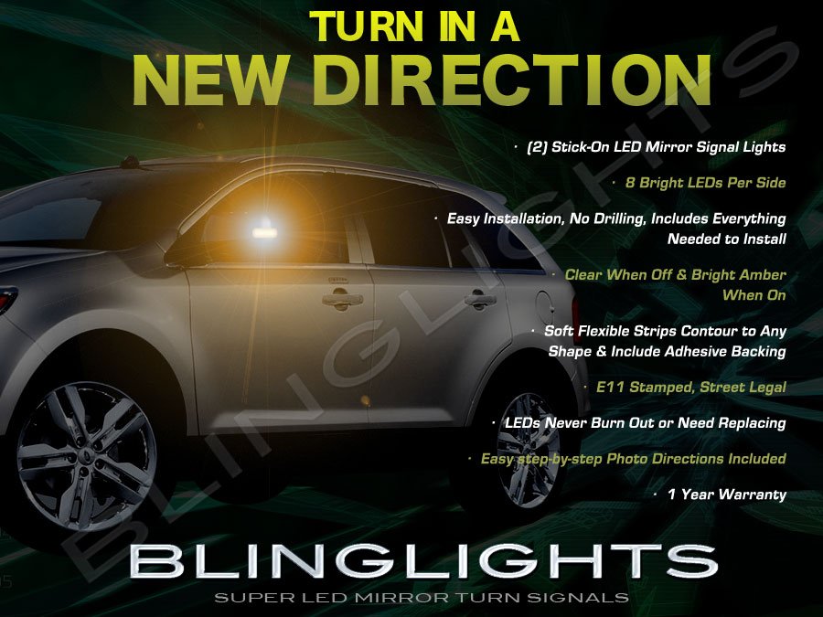 Ford Edge LED Side Mirror Turnsignal Lights Turn Signals Mirrors Accent Lamps Signalers