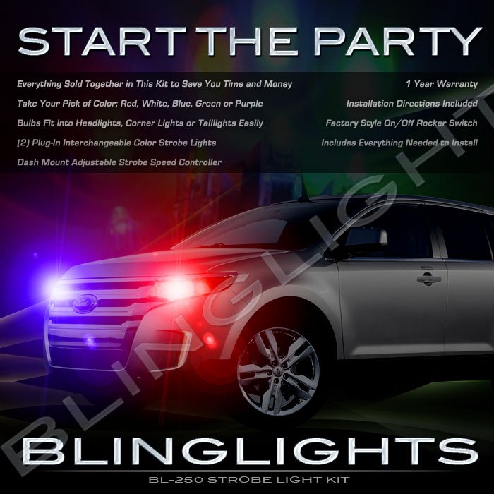 Ford Edge Strobe Police Show Light Kit for Headlamps Headlights Head Lamps Lights Strobes