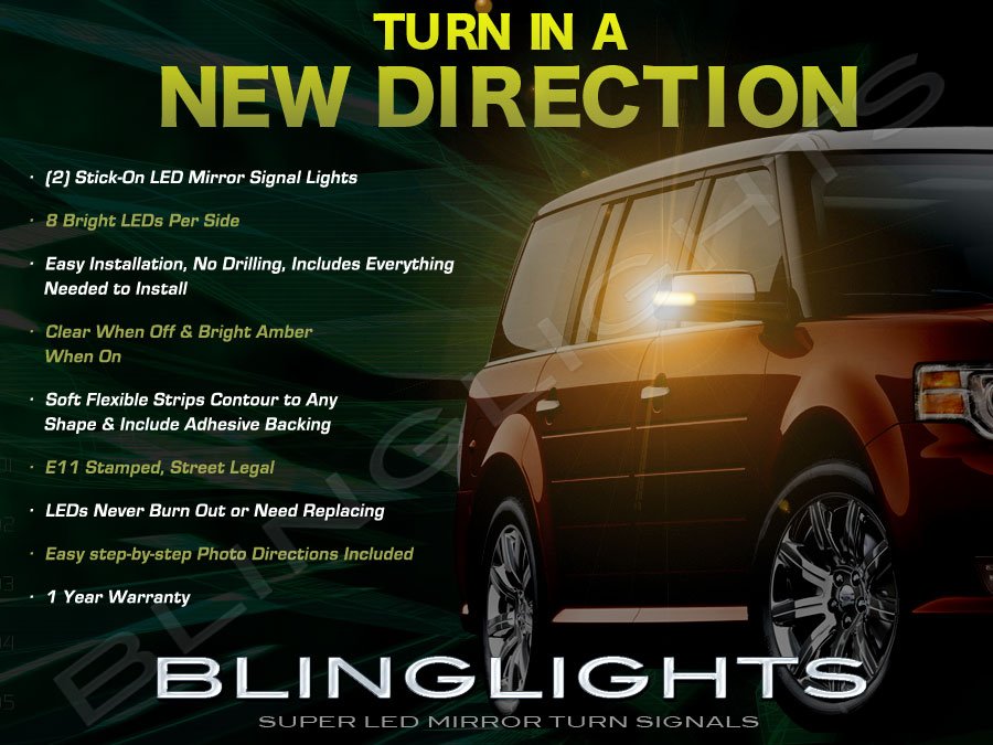 Ford Flex LED Side View Mirrors Turnsignals Lights Mirror Accent Turn Signals Lamps Signalers